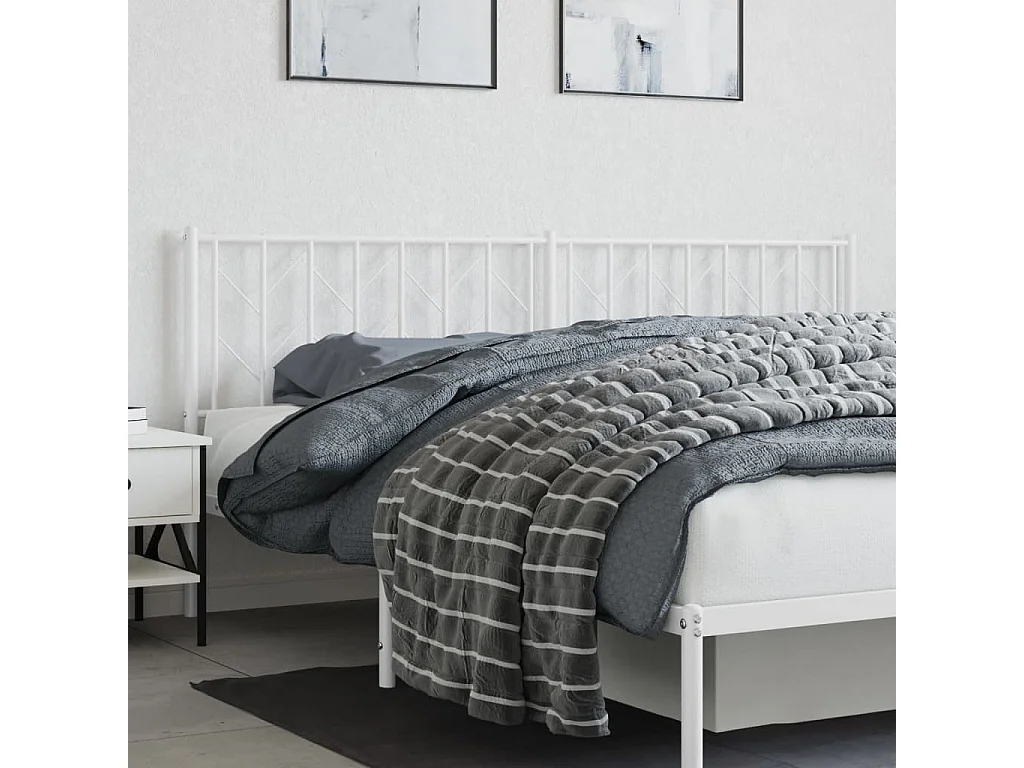 Mueble cabecero | Cabezal de cama | Cabecero de metal blanco 193 cm