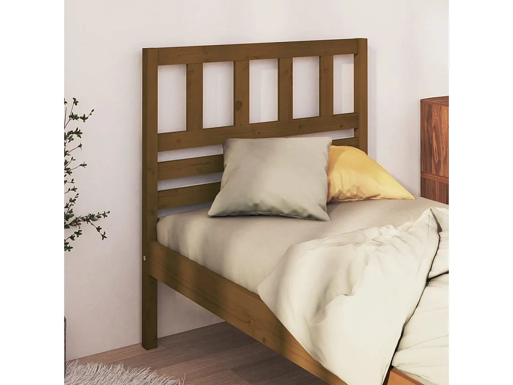 Tête de Lit | Panneau de tête pour lit Moderne Marron miel 81x4x100 cm Bois massif de pin