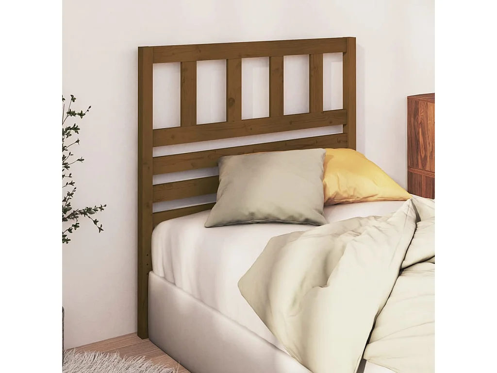 Tête de Lit | Panneau de tête pour lit Moderne Marron miel 81x4x100 cm Bois massif de pin