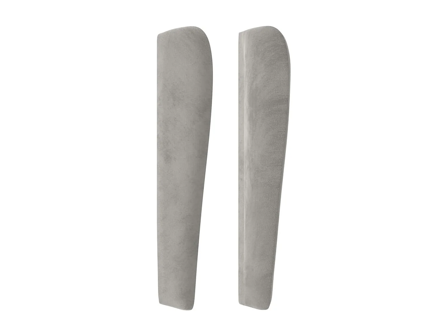 Tête de Lit | Panneau de tête pour lit Moderne avec oreilles Gris clair 203x23x118/128 cm Velours