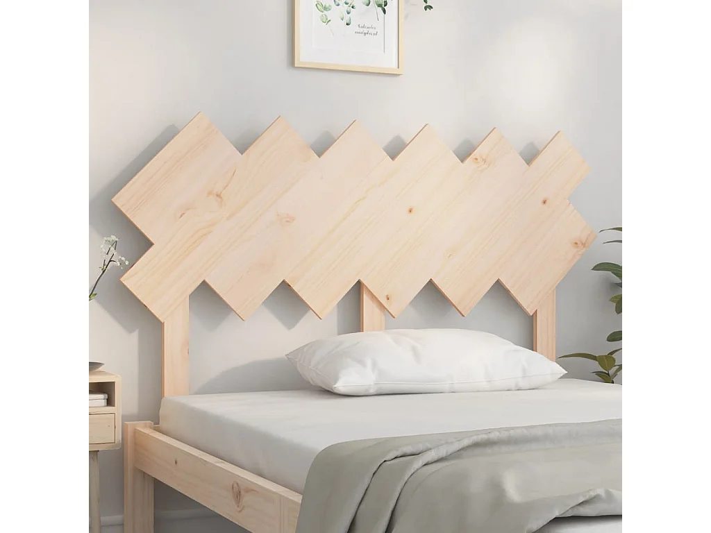Cabecero de Cama | Cabezal de cama | Mueble de cabecero madera maciza de pino 132x3x81 cm