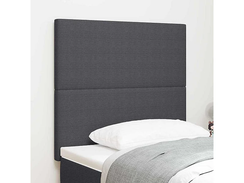 Tête de Lit | Panneau de tête pour lit Moderne LED avec des lumières à LED Gris foncé 80 cm tissu