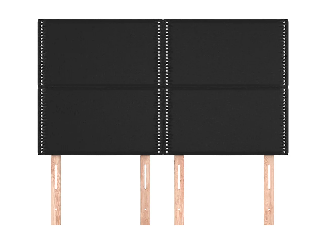 Têtes de lit | Panneaux de tête pour lit Moderne 4 pcs Noir 72x5x78/88 cm Similicuir