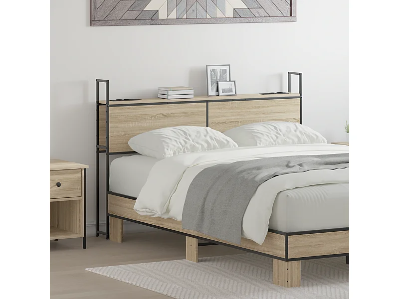 Tête de Lit de rangement | Panneau de tête pour lit Chêne sonoma 120 cm Bois d'ingénierie