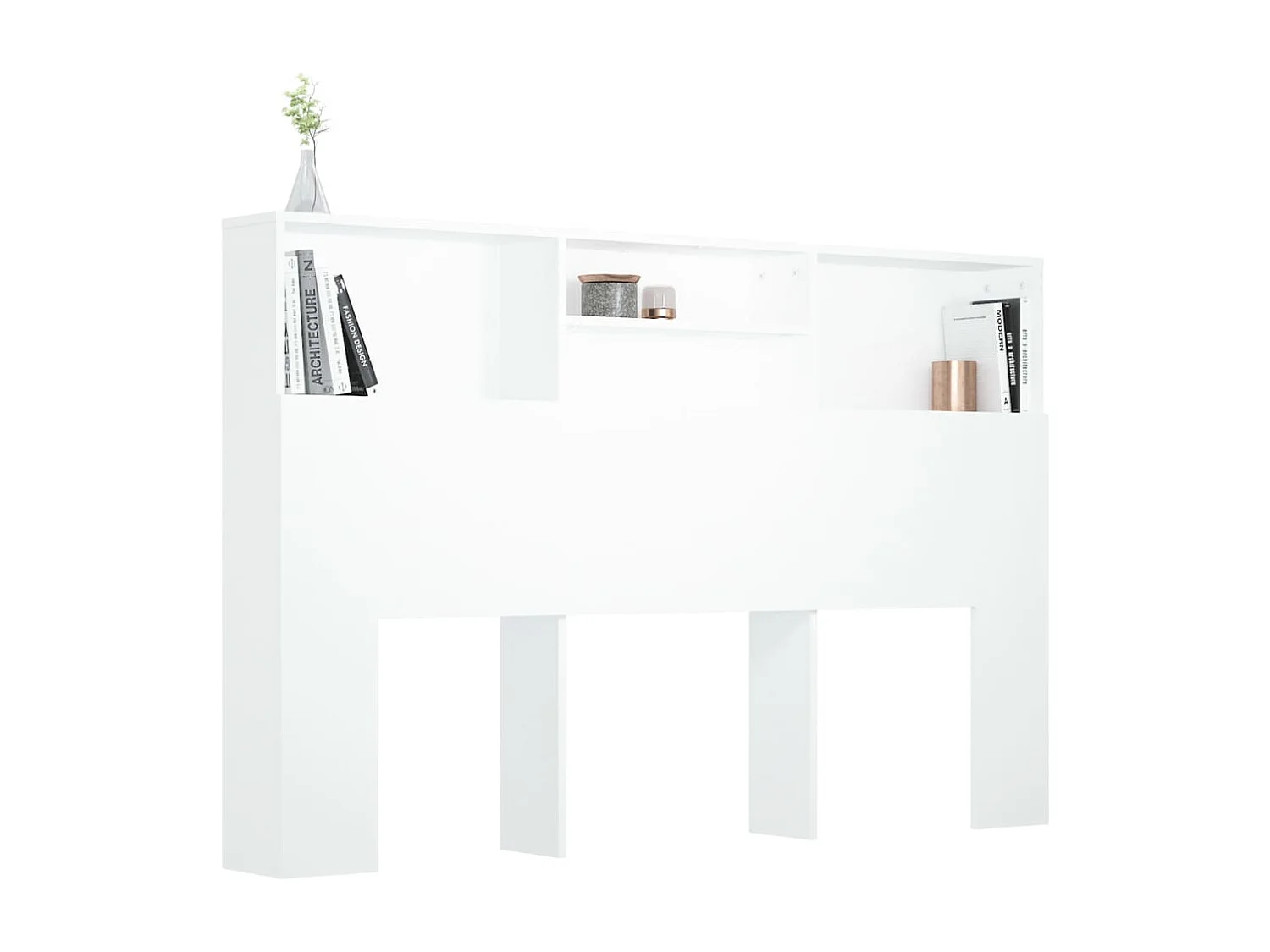 Tête de Lit avec rangement | Armoire de tête de lit Blanc 160x19x103,5 cm