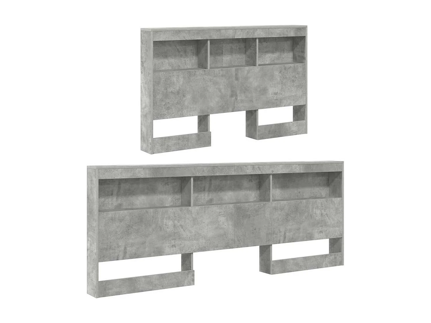 Mueble cabecero con almacenamiento | Cabecera de almacenamiento con estante Gris hormigón 120 cm