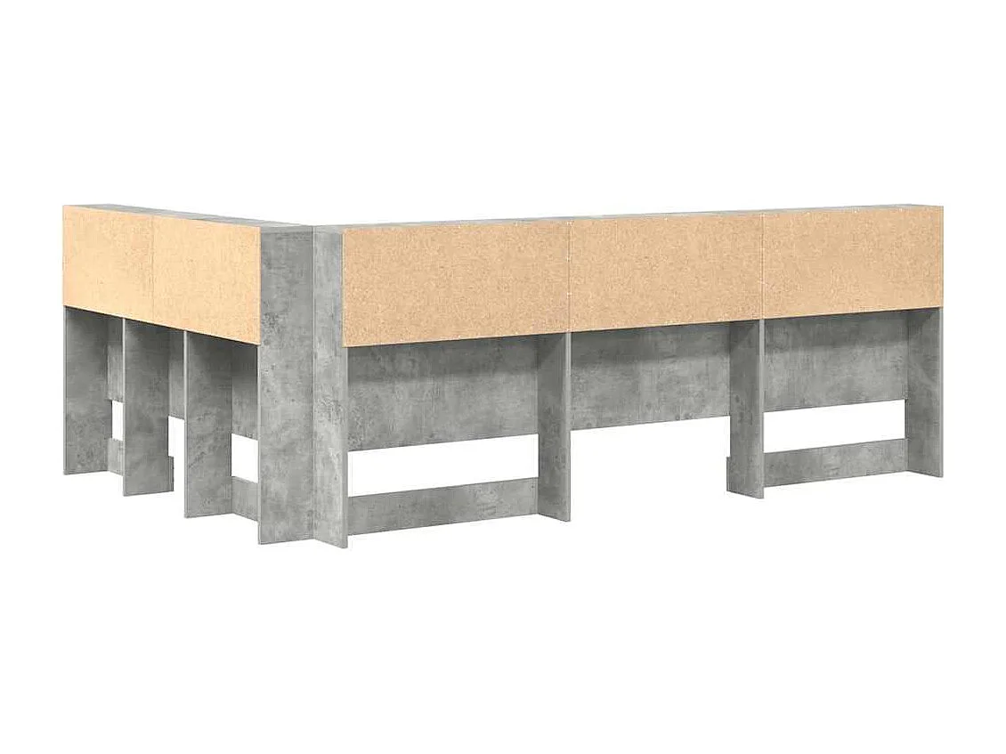 Mueble cabecero con almacenamiento | Cabecera de almacenamiento con estante Gris hormigón 120 cm