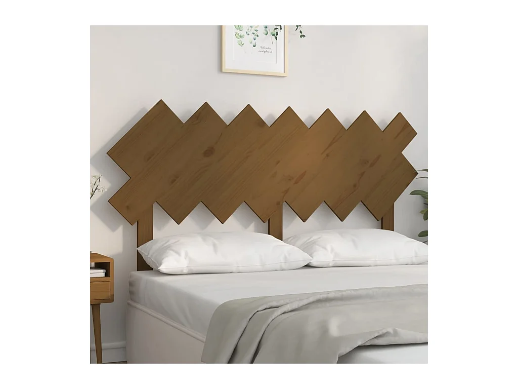 Tête de Lit | Panneau de tête pour lit Moderne Marron miel 141x3x80,5 cm Bois massif de pin