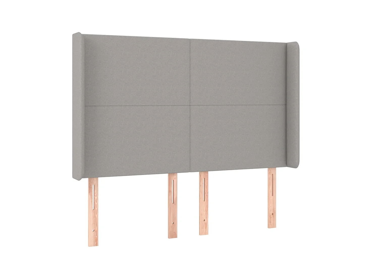 Tête de Lit | Panneau de tête pour lit Moderne avec oreilles Gris clair 147x16x118/128 cm Tissu