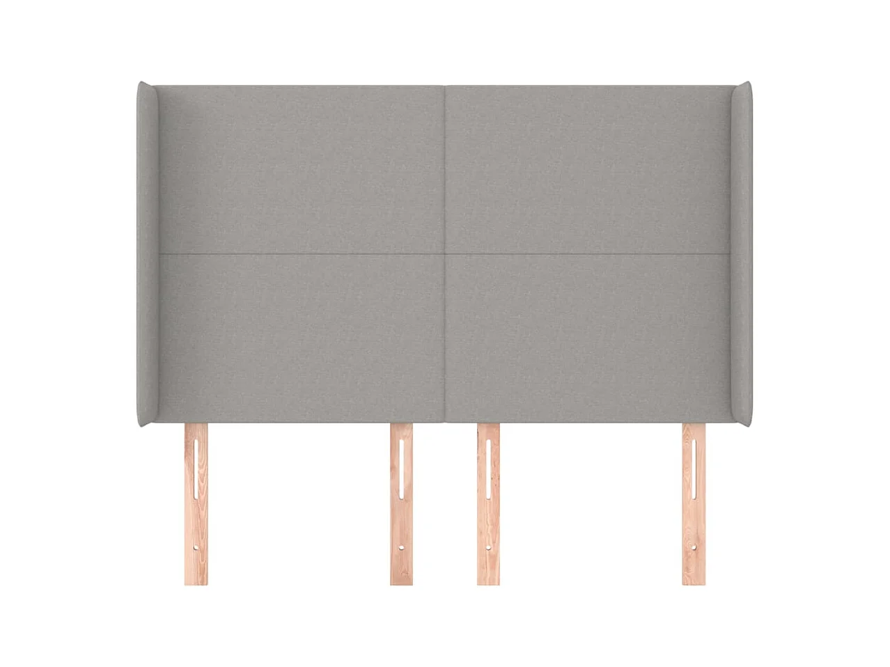 Tête de Lit | Panneau de tête pour lit Moderne avec oreilles Gris clair 147x16x118/128 cm Tissu