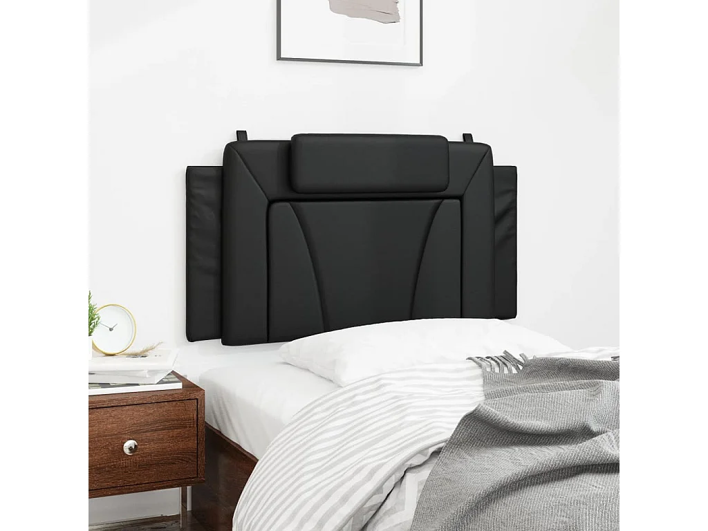 Tête de lit | Coussin de tête de lit | Tête de lit décoratif noir 100 cm similicuir
