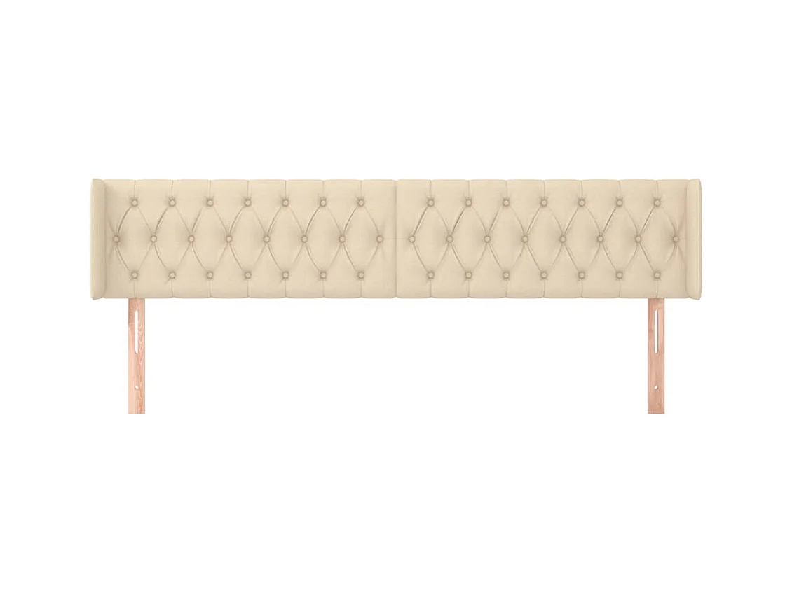 Mueble cabecero | Cabezal de cama | Cabecero de tela color crema 203x16x78/88 cm