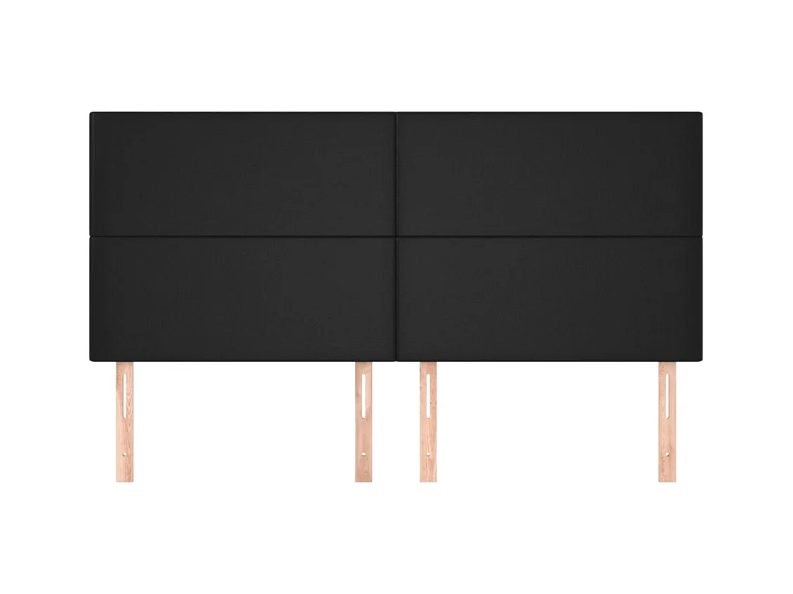 Têtes de lit | Panneaux de tête pour lit Moderne 4 pcs Noir 90x5x78/88 cm Similicuir