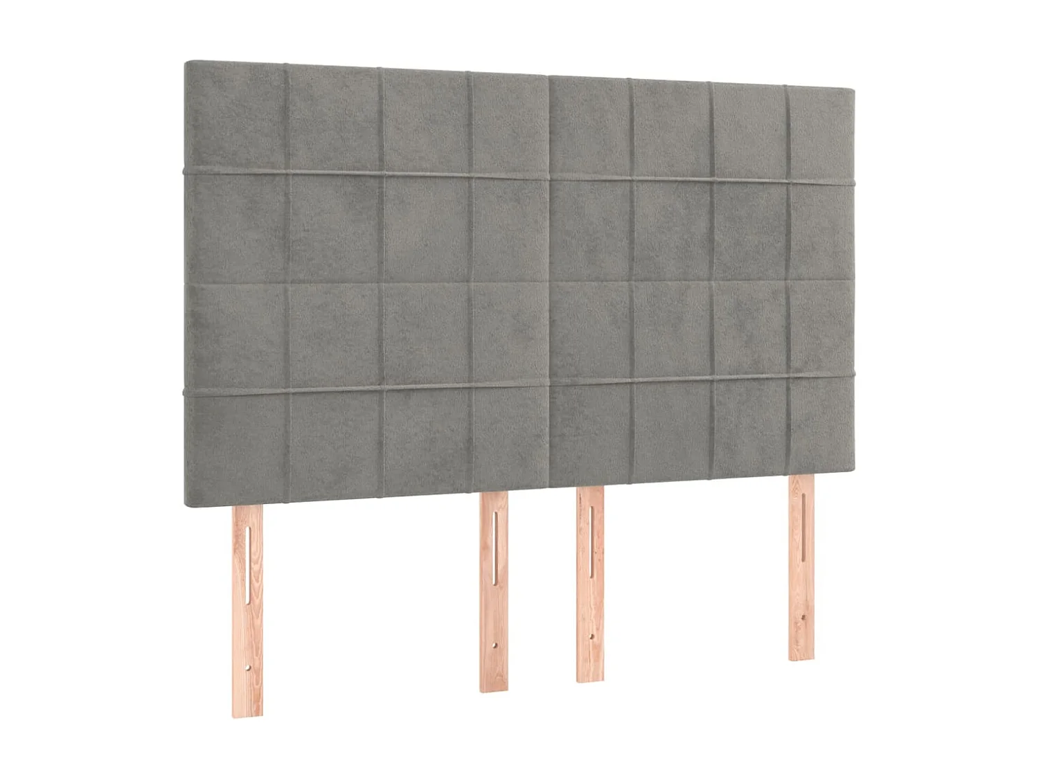 Hoofdbord | Hoofdeinde LED 144x5x118/128 cm fluweel lichtgrijs
