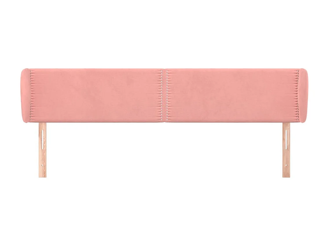 Tête de Lit | Panneau de tête pour lit Moderne avec oreilles Rose 183x23x78/88 cm Velours