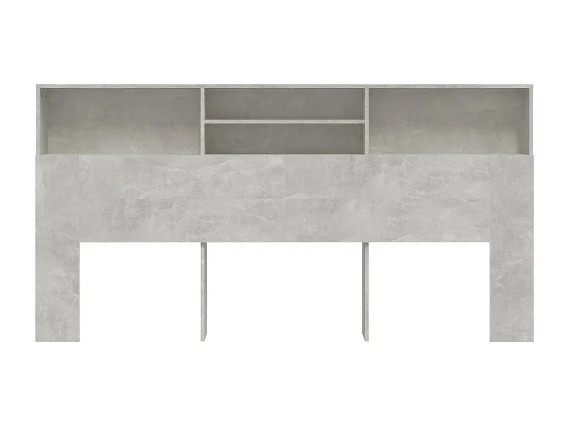 Tête de Lit avec rangement | Armoire de tête de lit Gris béton 200x19x103,5 cm