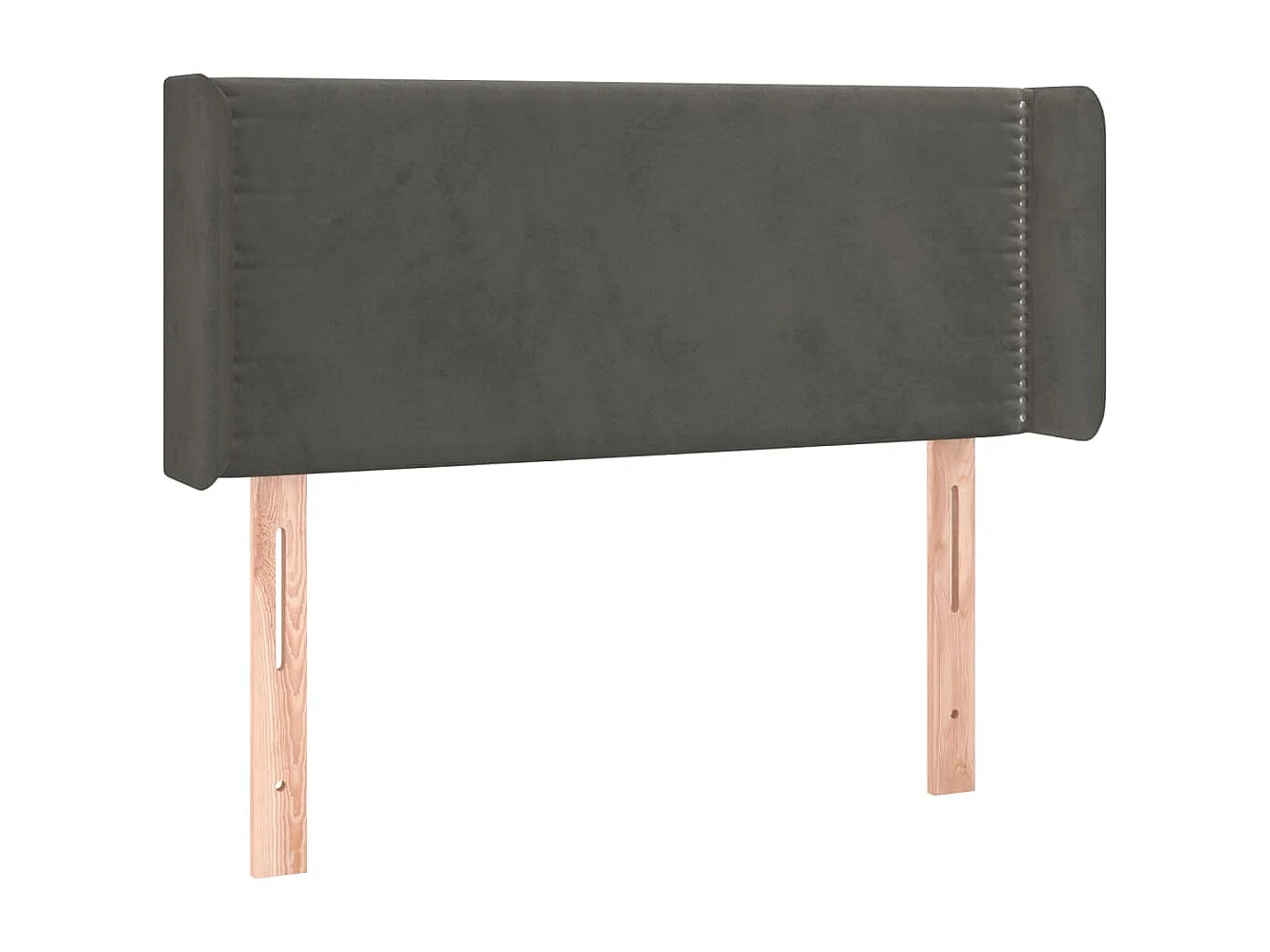 Tête de Lit | Panneau de tête pour lit Moderne avec oreilles Gris foncé 103x16x78/88 cm Velours