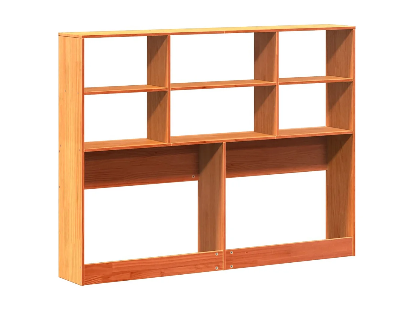 Cabecero de Cama | Cabezal de cama | Mueble de cabecero almacenaje madera maciza pino marrón 135 cm