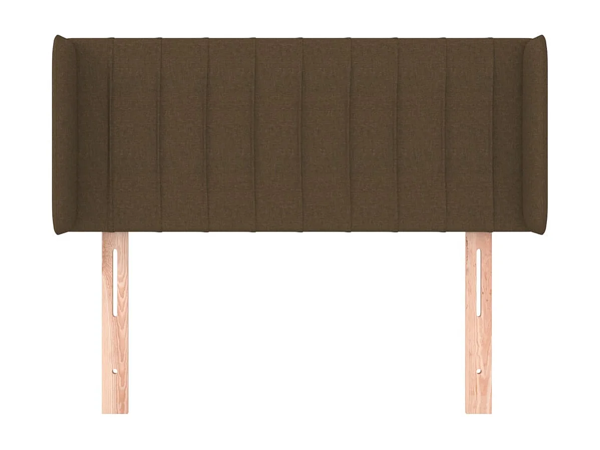 Tête de Lit | Panneau de tête pour lit Moderne avec oreilles Marron Foncé 83x16x78/88 cm Tissu
