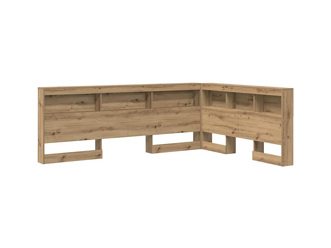 Mueble cabecero con almacenamiento | Cabecera de almacenamiento con estante Roble artisan 140 cm