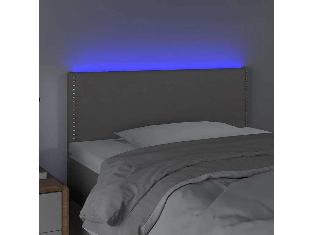 Tête de Lit | Panneau de tête pour lit Moderne à LED Gris 90x5x78/88 cm Similicuir