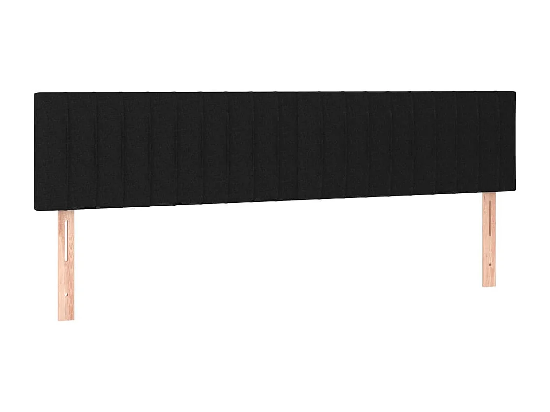 Tête de Lit | Panneau de tête pour lit Moderne à LED Noir 200x5x78/88 cm Tissu