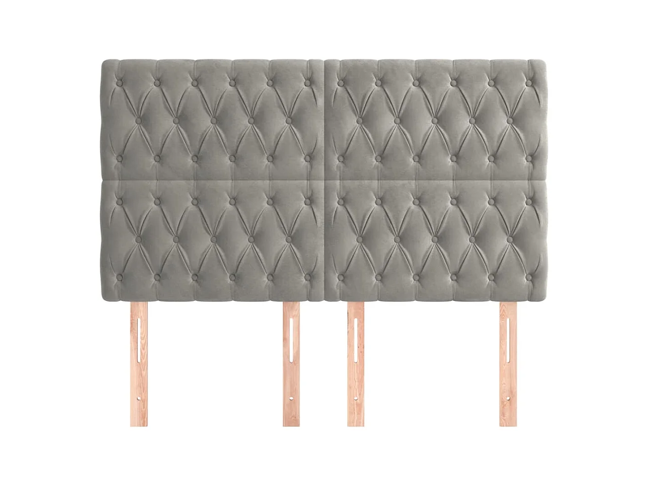 Cabeceros | Cabezal de cama | Mueble de cabecero 4 unidades de terciopelo gris claro 80x7x78/88 cm