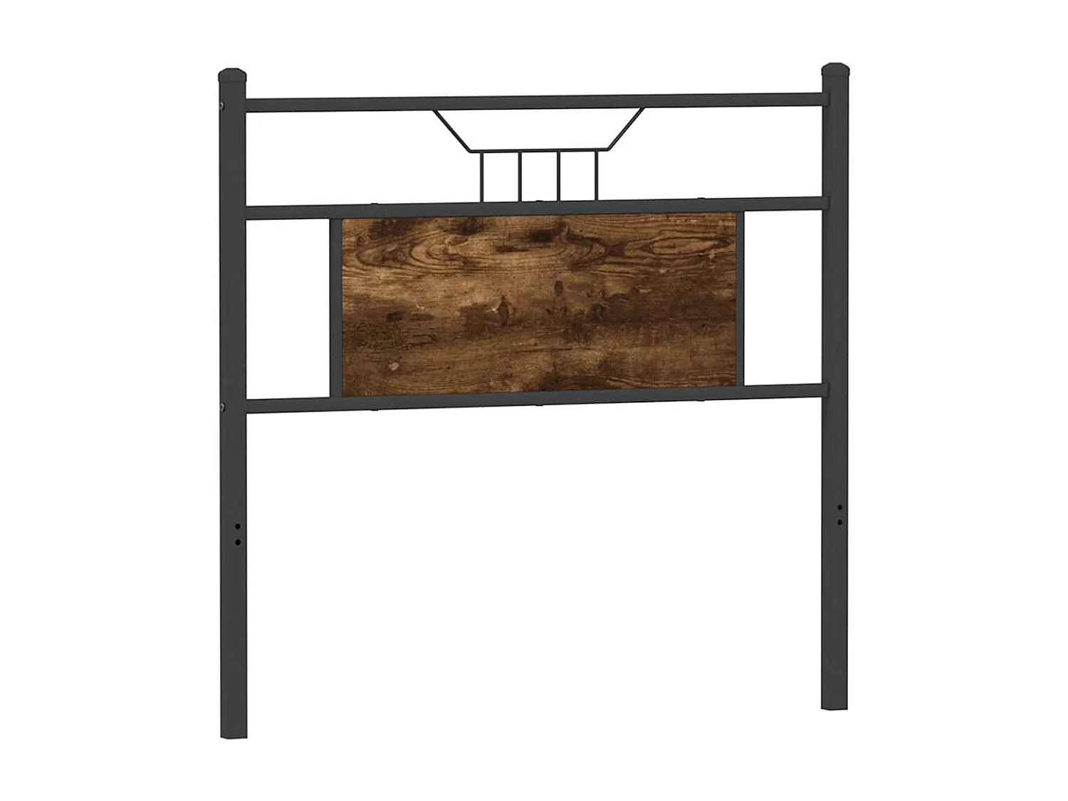 Mueble cabecero | Cabezal de cama | Cabecero de madera de ingeniería y acero roble ahumado 75 cm