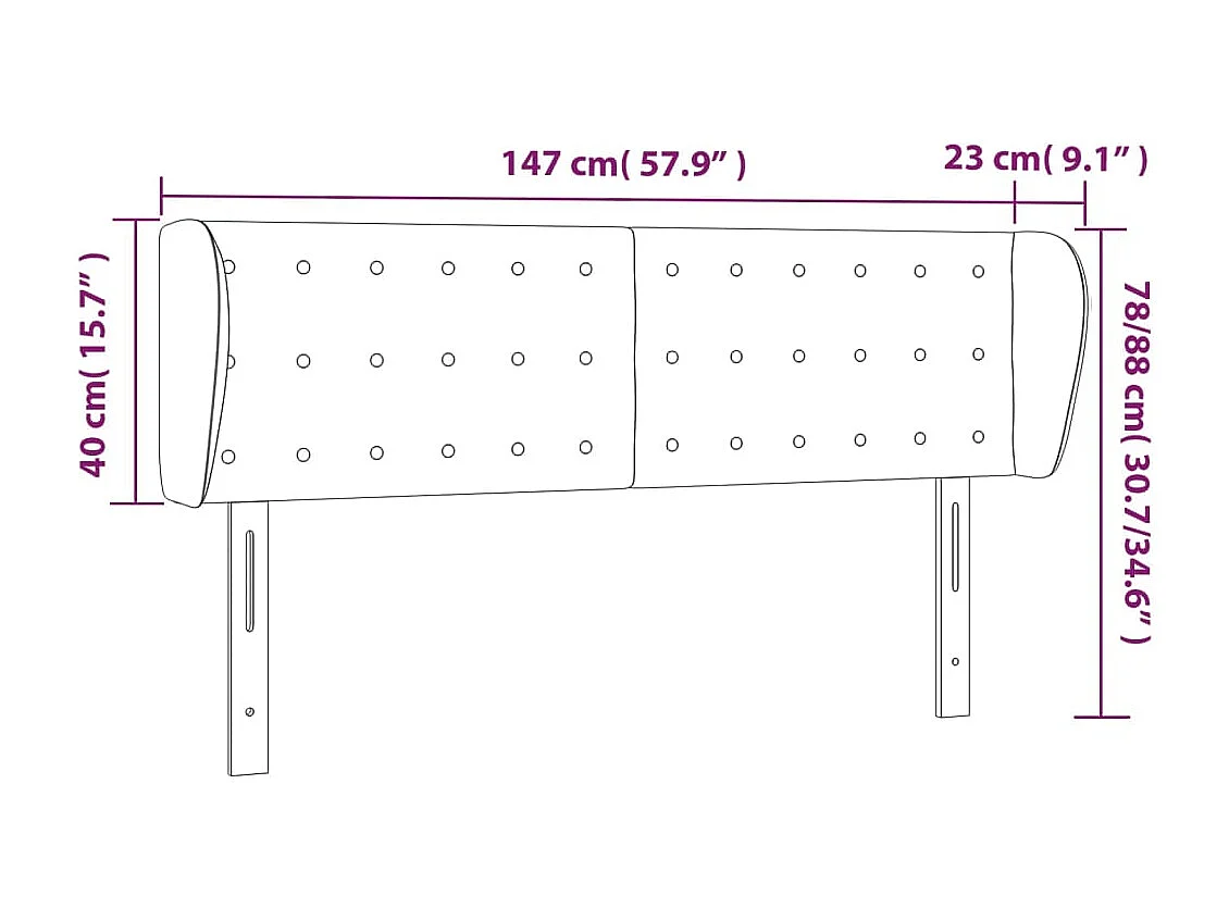 Mueble cabecero | Cabezal de cama | Cabecero de tela gris taupe 147x23x78/88 cm