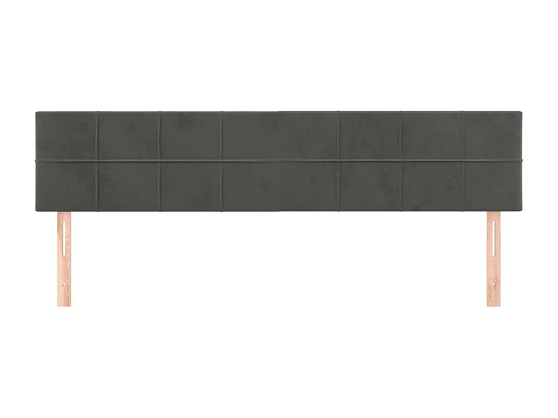 Cabeceros | Cabezal de cama | Mueble de cabecero 2 unidades de terciopelo gris oscuro 90x5x78/88 cm