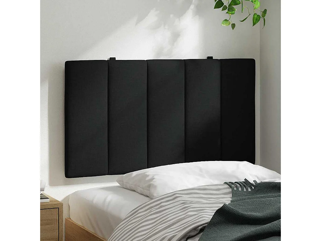 Cabecero de Cama | Cabezal de cama | Mueble de cabecero acolchado Hanko tela negro 80 cm