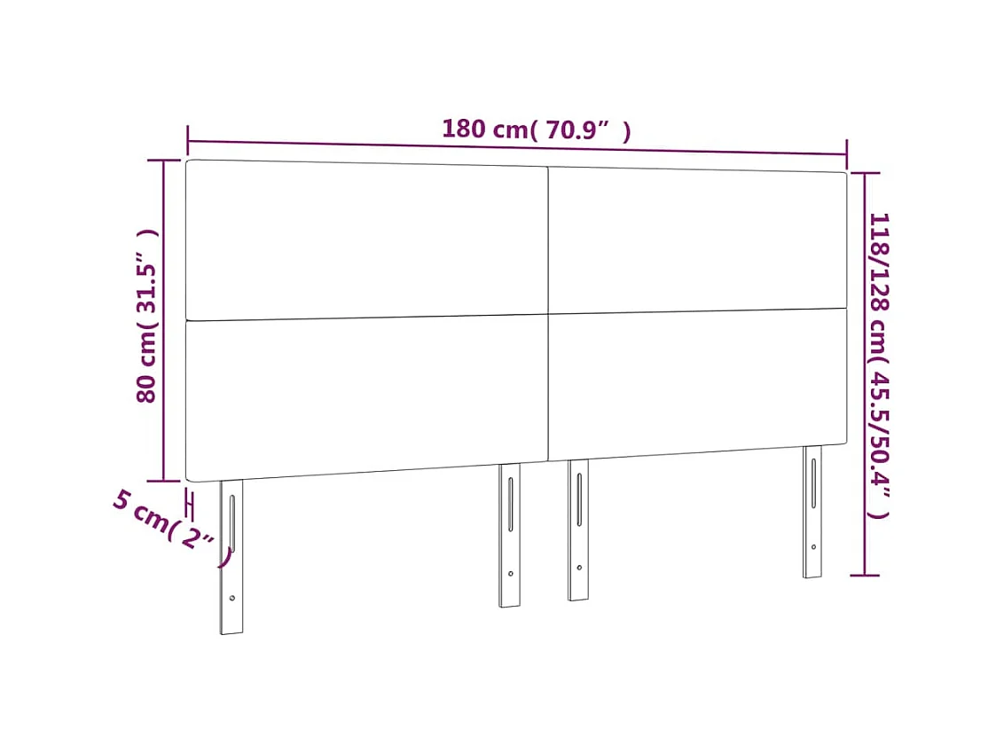 Cabeceros | Cabezal de cama | Mueble de cabecero 4 unidades de terciopelo rosa 90x5x78/88 cm