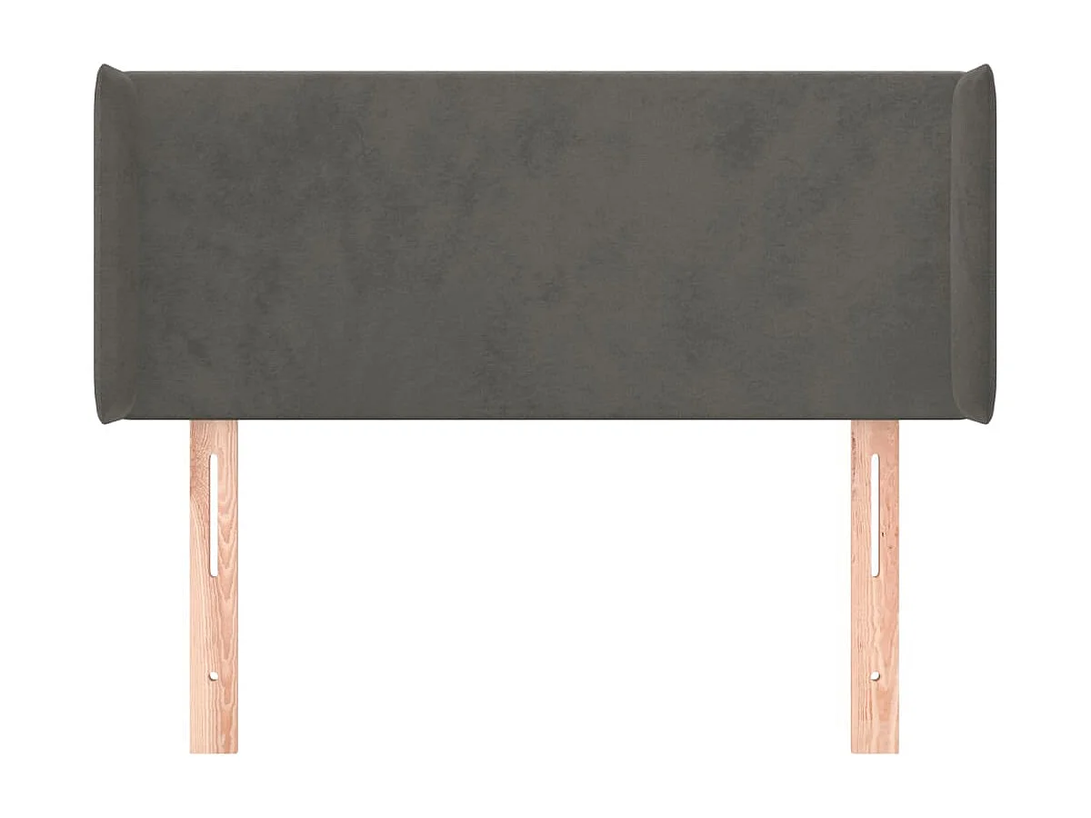 Mueble cabecero | Cabezal de cama | Cabecero de terciopelo gris oscuro 93x16x78/88 cm