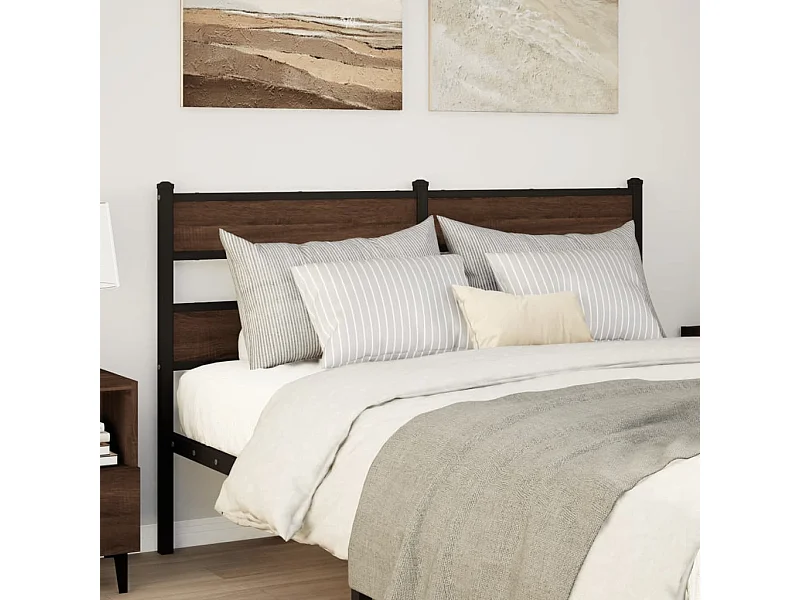 Tête de Lit | Panneau de tête pour lit Moderne chêne marron 135 cm acier et bois d'ingénierie