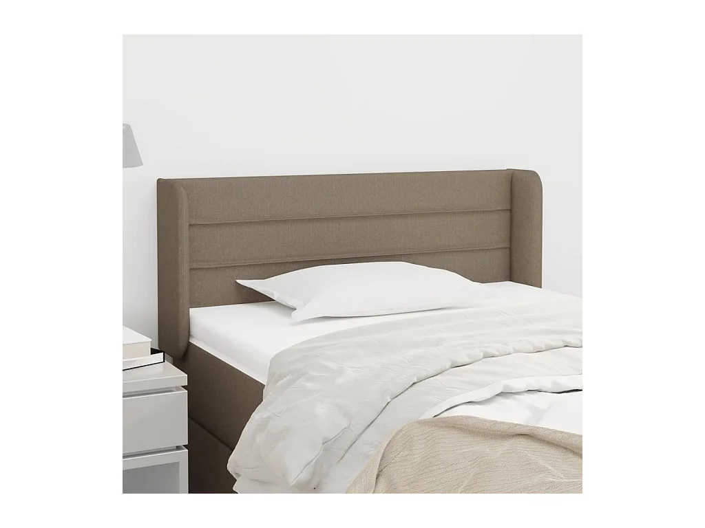 Mueble cabecero | Cabezal de cama | Cabecero de tela gris taupe 83x16x78/88 cm