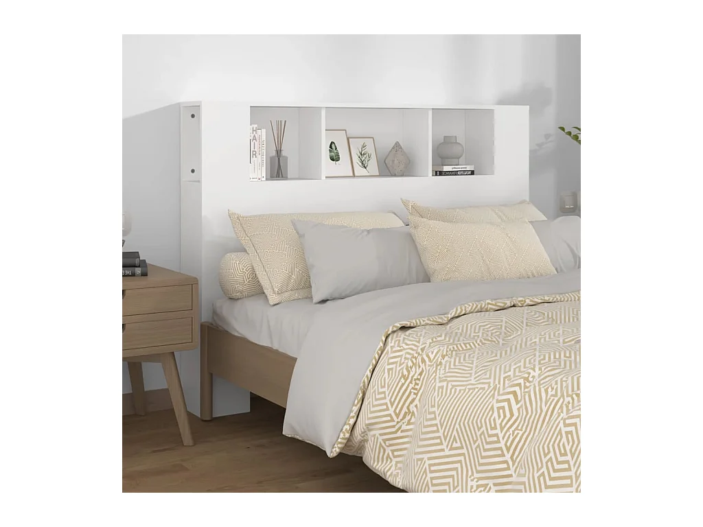 Cabecero de Cama | Cabezal de Cama | Mueble cabecero blanco 140x18,5x104,5 cm