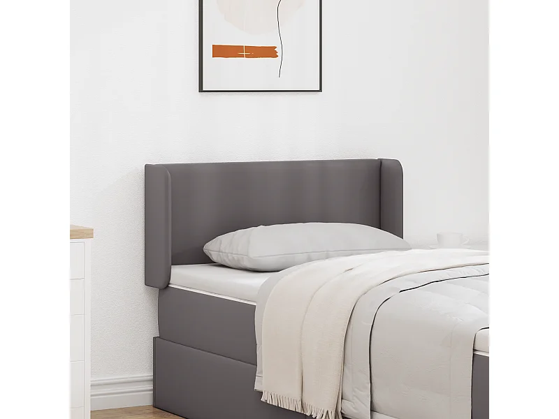 Oreilles de Tête de Lit | tête pour lit Moderne 2 pcs Gris 40 x 16 x 5 cm Faux cuir