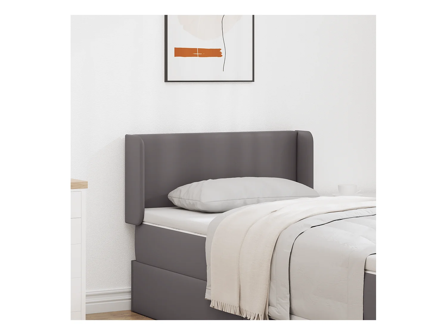 Oreilles de Tête de Lit | tête pour lit Moderne 2 pcs Gris 40 x 16 x 5 cm Faux cuir