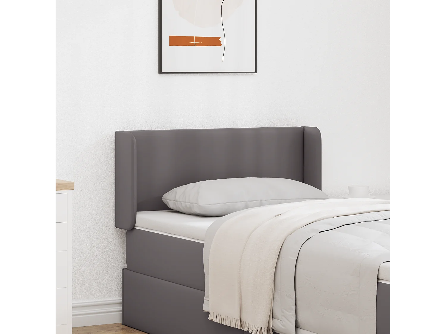 Oreilles de Tête de Lit | tête pour lit Moderne 2 pcs Gris 40 x 16 x 5 cm Faux cuir