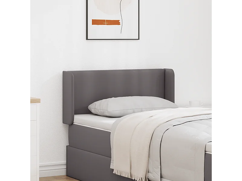 Oreilles de Tête de Lit | tête pour lit Moderne 2 pcs Gris 40 x 16 x 5 cm Faux cuir