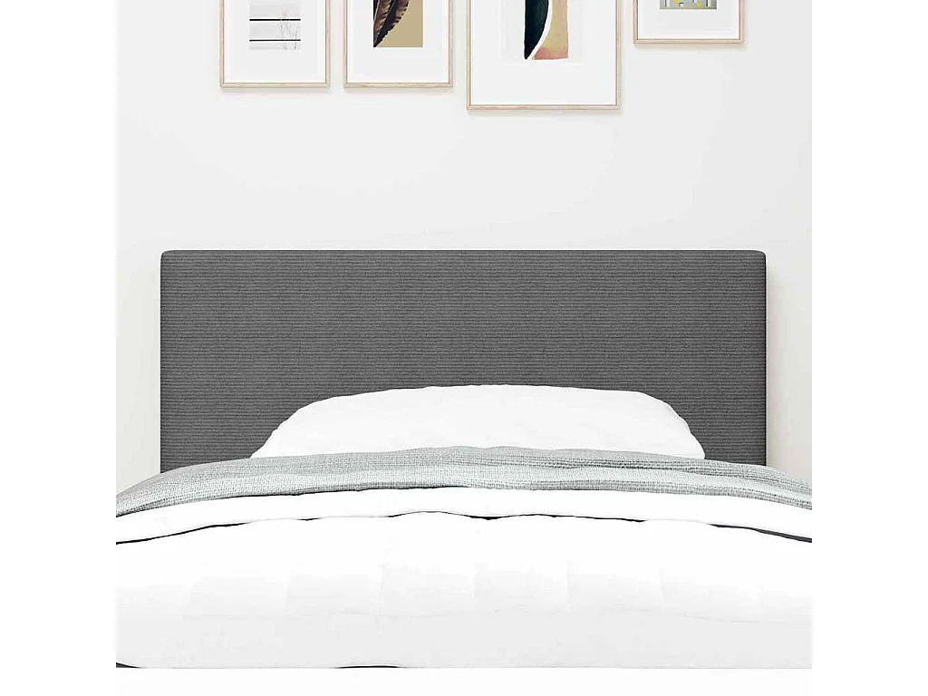 Cabecero | Cabezal de Cama | Mueble cabecero con cabecera Manual Gris claro 80 cm Tela de Rayas