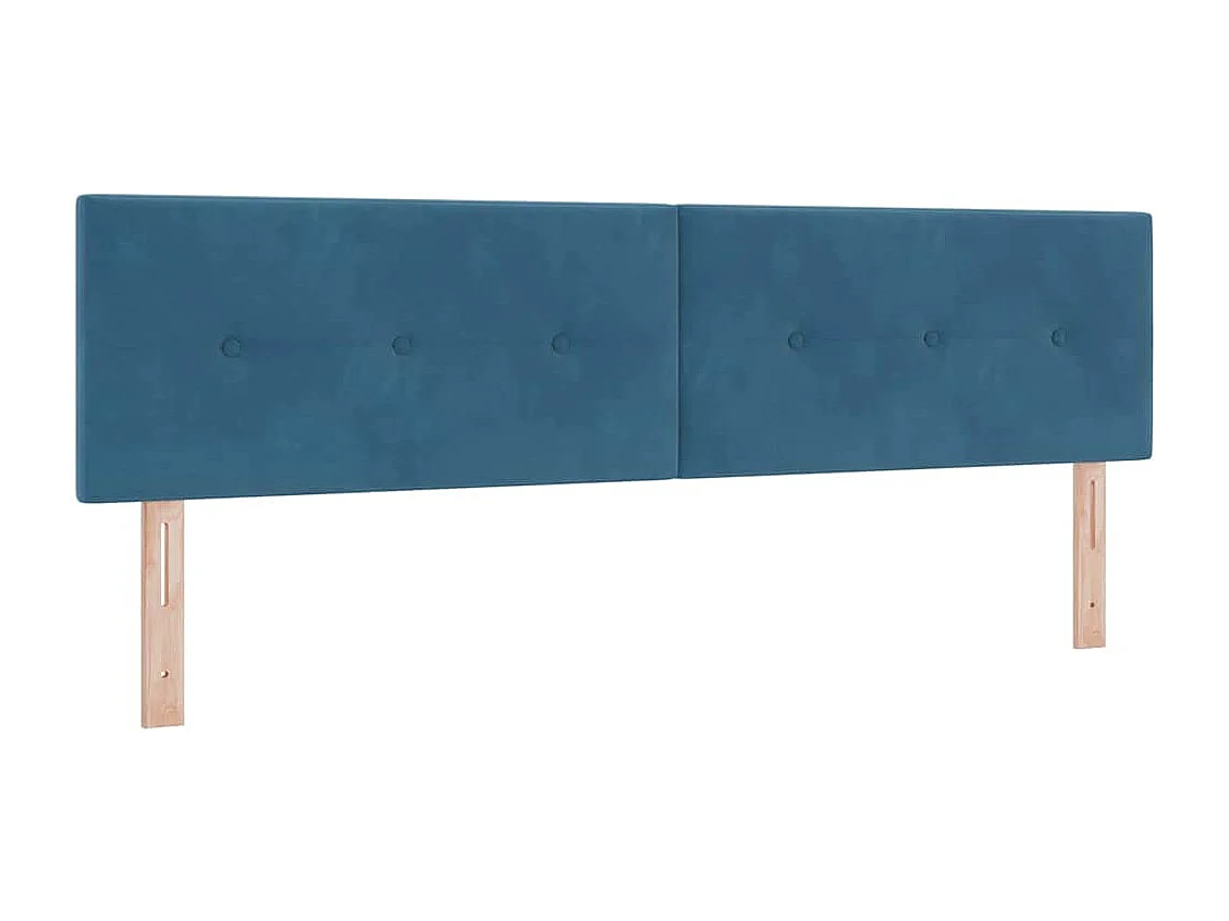 Cabecero | Cabezal de Cama | Mueble cabecero con luces de tiras LED Ajustable Azul 90 cm Terciopelo