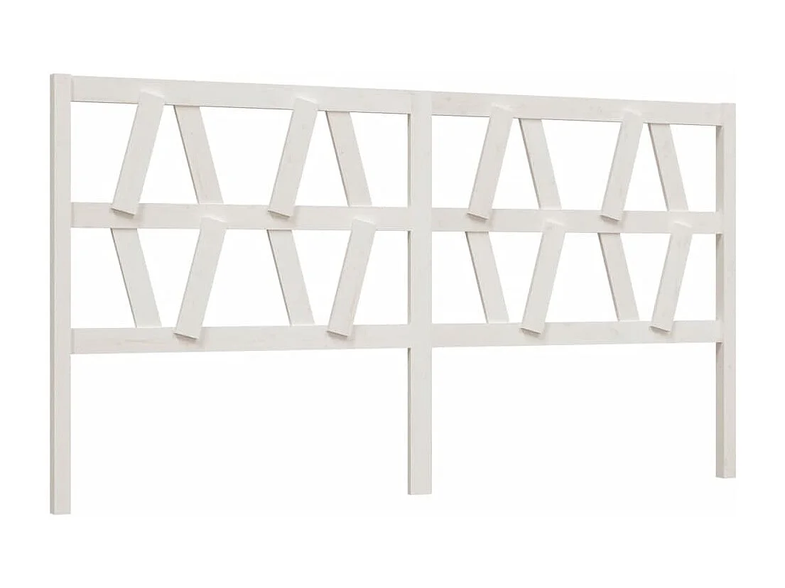 Tête de Lit | Panneau de tête pour lit Moderne Blanc 206x4x100 cm Bois massif de pin