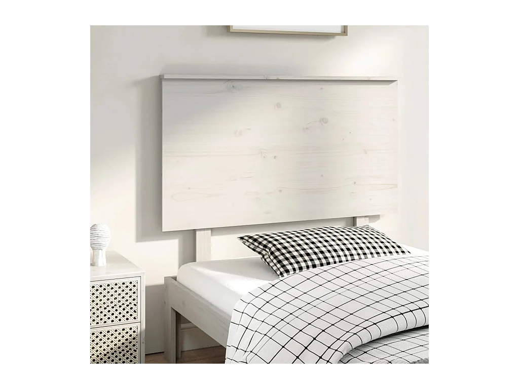 Cabecero de Cama | Cabezal de cama | Mueble de cabecero madera maciza de pino blanco 104x6x82,5 cm