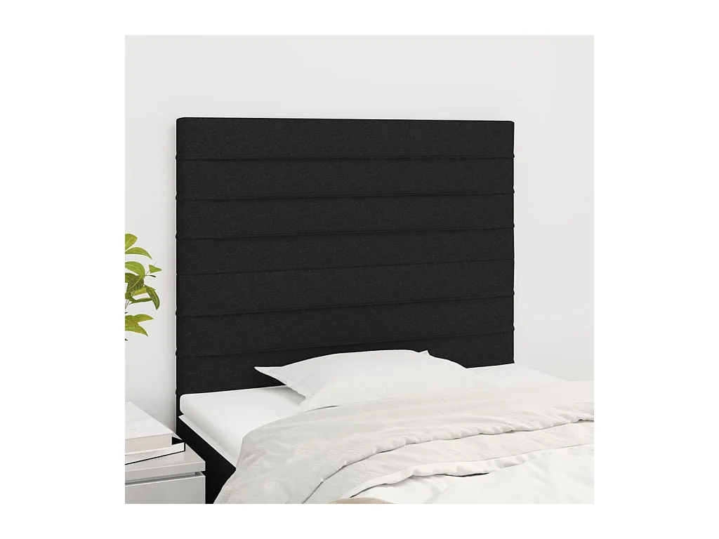 Têtes de lit | Panneaux de tête pour lit Moderne 2 pcs Noir 100x5x78/88 cm Tissu