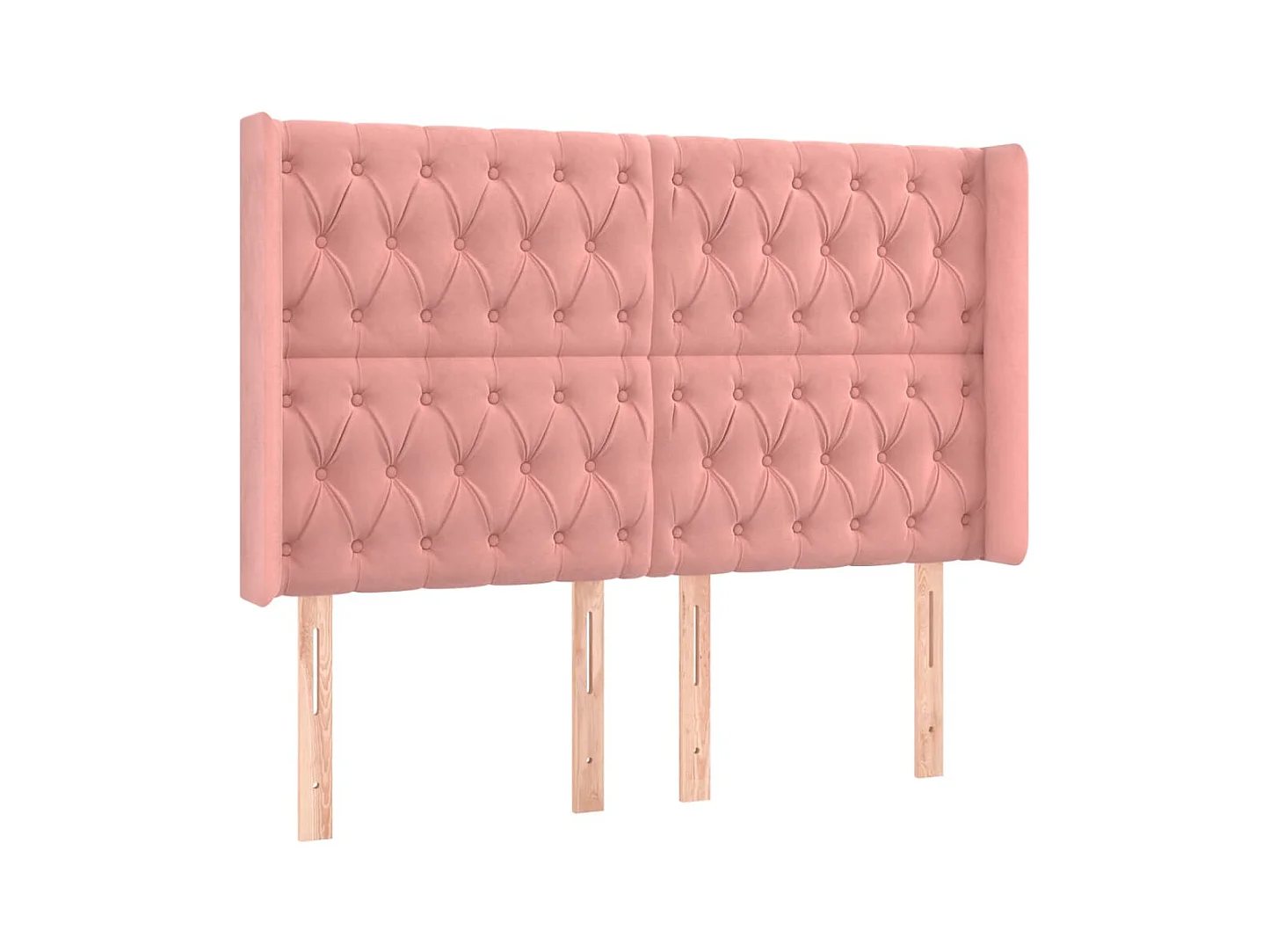 Tête de Lit | Panneau de tête pour lit Moderne à LED Rose 163x16x118/128 cm Velours