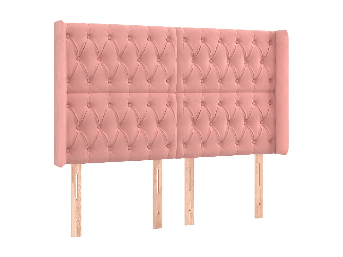 Hoofdbord | Hoofdeinde LED 163x16x118/128 cm fluweel roze
