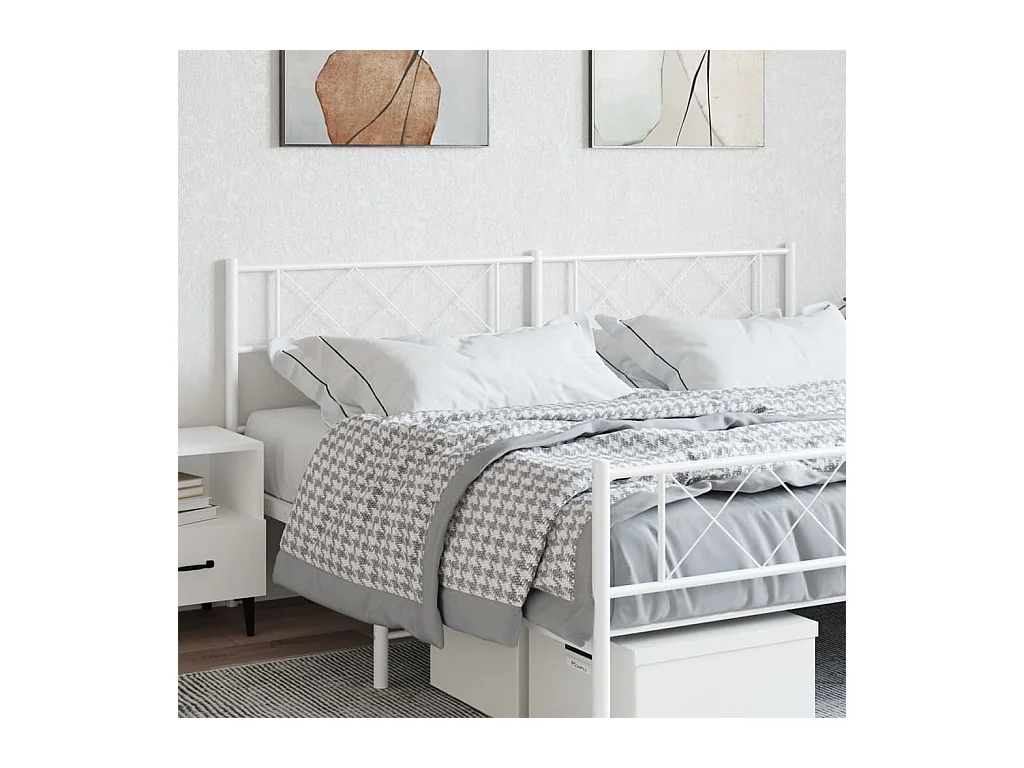 Mueble cabecero | Cabezal de cama | Cabecero de metal blanco 200 cm