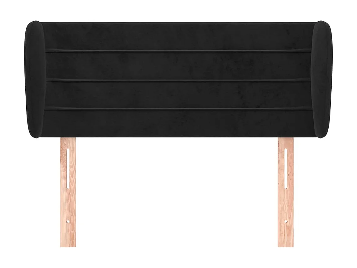 Hoofdbord | Hoofdeinde met randen 83x23x78/88 cm fluweel zwart