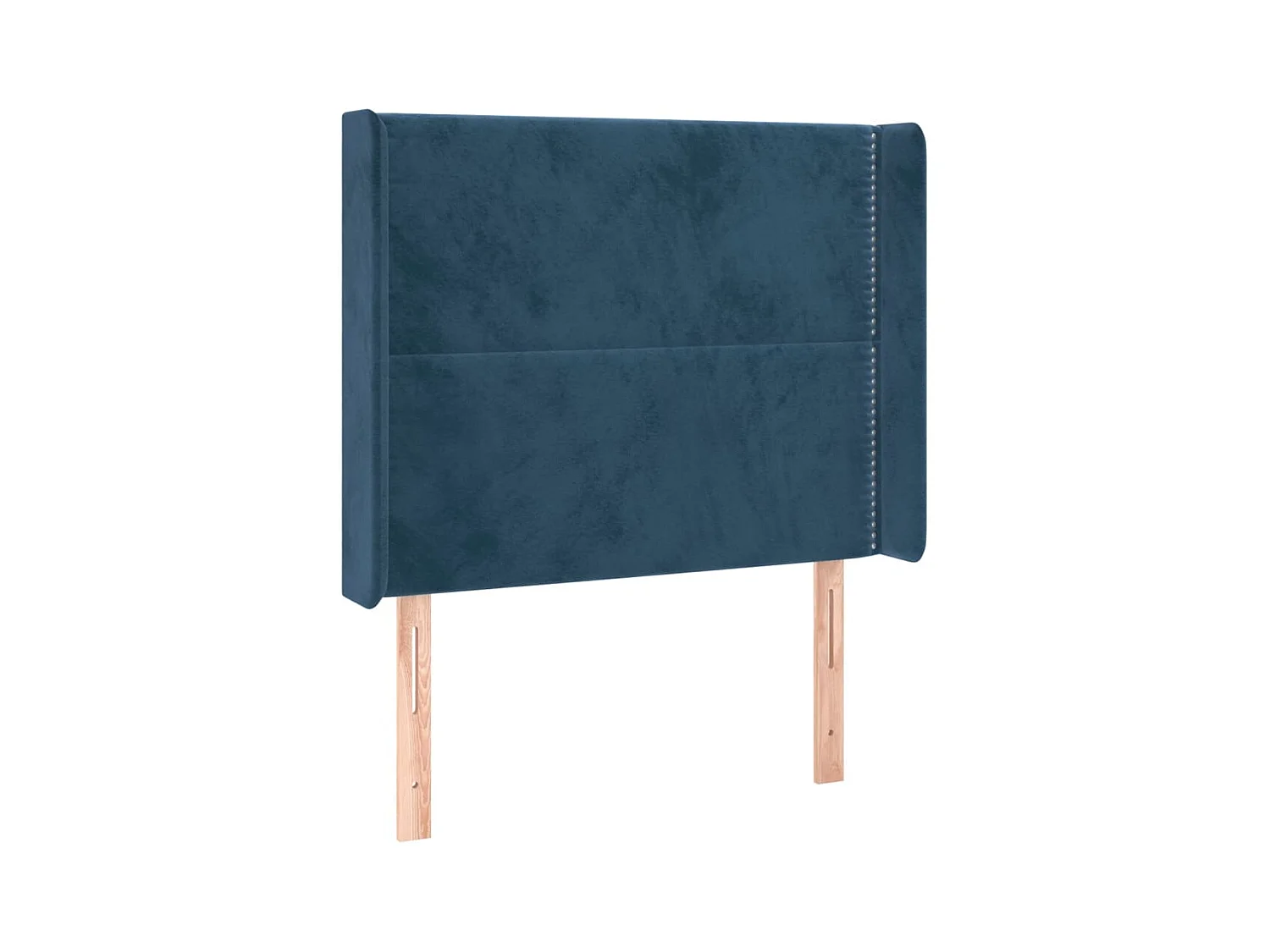 Cabecero | Cabezal de Cama | Mueble cabecero con orejas de terciopelo azul oscuro 93x16x118/128 cm